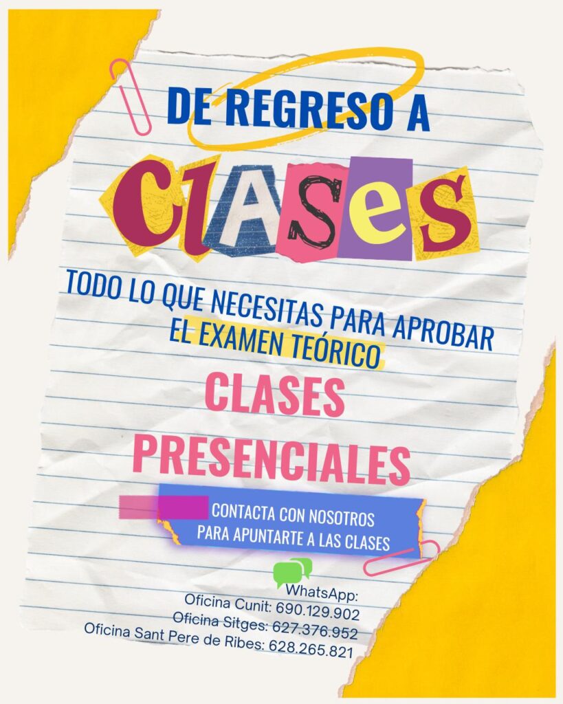 ¡Prepárate para afrontar el examen teórico!
Aprender a conducir no solo es aprobar un examen, es ganar seguridad y confianza.
✅Profesor especializado
✅Explicaciones fáciles y dinámicas
✅Ejemplos prácticos
✅Ambiente cercano, sin presión
✅Horario flexible
¡Nuestras clases teóricas presenciales te esperan!👨🏫⚠🚦
📍 Sitges - C/ de Rafael LLopart 20
📍 St Pere de Ribes - C/Nou 34 Local 01
📍 Cunit - Av. Barcelona 71-73 Local 09
#autoescuela #clases #presenciales #examen #examenteorico #examendeconducción #cunit #vilafrancadelpenedes