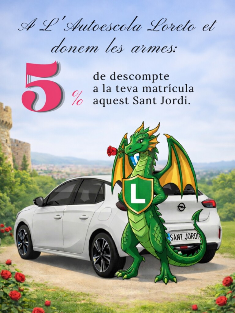 🌹✨ Aquest Sant Jordi… regala’t un canvi ✨🌹

Només vàlid per a aquesta setmana, a Autoescola Loreto aprofita un 5% de descompte en la matrícula.

T’acompanyem durant tot el procés.🌹🐉

#bonadiada #santjordi #autoescola #loreto #autoescolaloreto